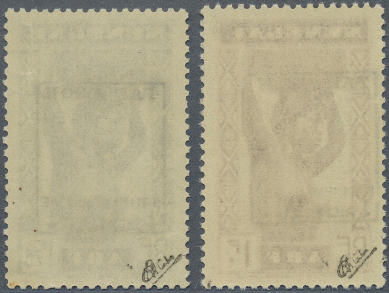 ** Frankreich - Militärpostmarken: 1 Fr. Und 1.75 Fr. Senegal Mit Aufdruck "Par Avion Batiment Del Ligne Richelie - Poste Aérienne Militaire