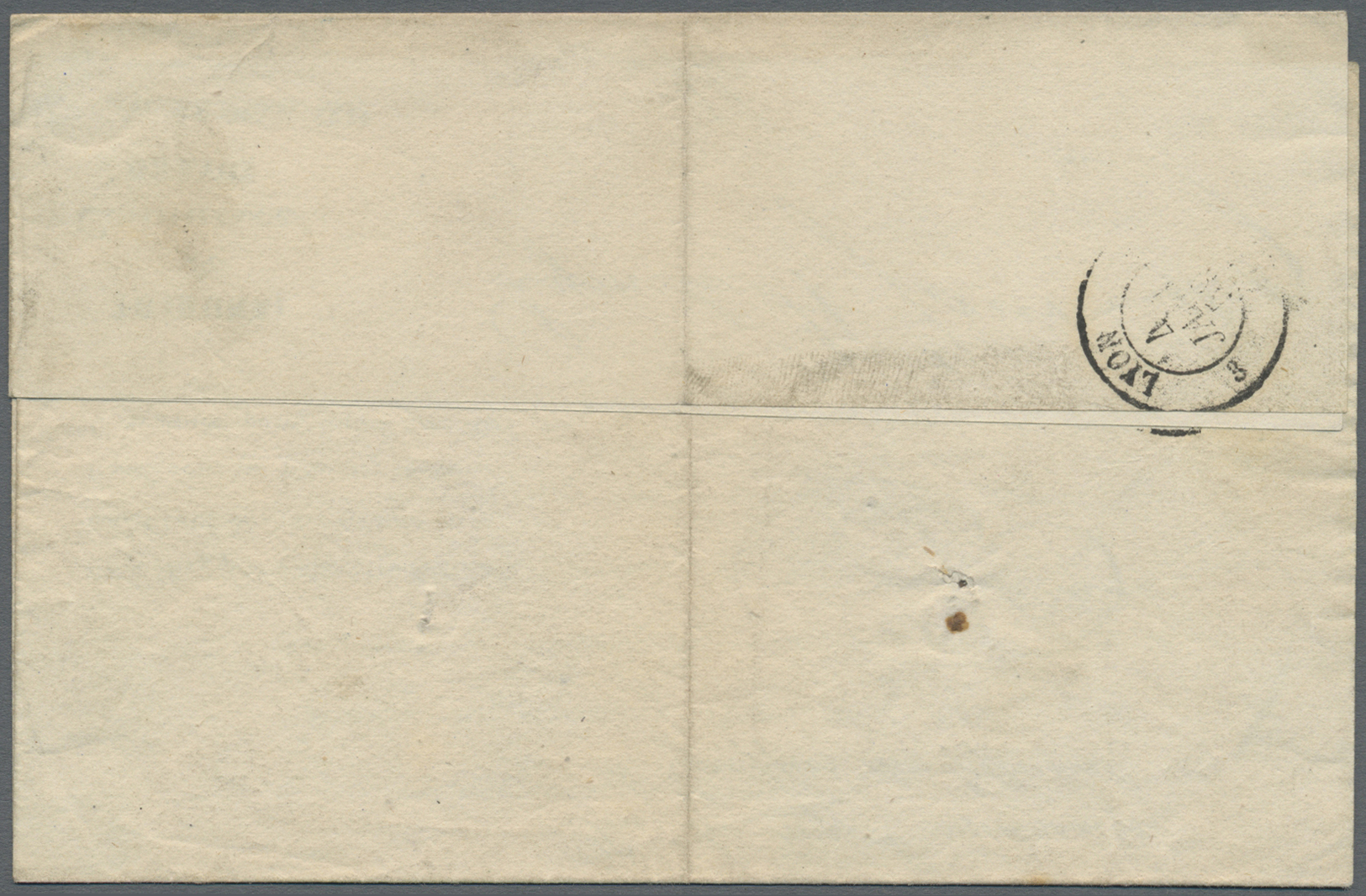 Br Frankreich - Portomarken: 1859, 10 C Black Single Franking Cancelled 4.JAN.1859 On Folded Local Letter In LYON - 1859-1959 Lettres & Documents