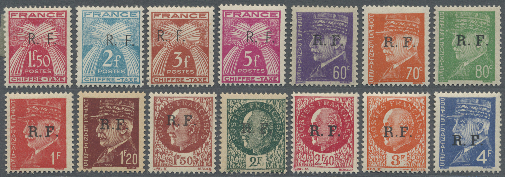 * Frankreich - Lokalausgaben: Bordeaux: 1944, 60 C. - 4,50 Fr. Pétain And Postage Due 30 C. - 5 Fr. With Overpri - Autres & Non Classés