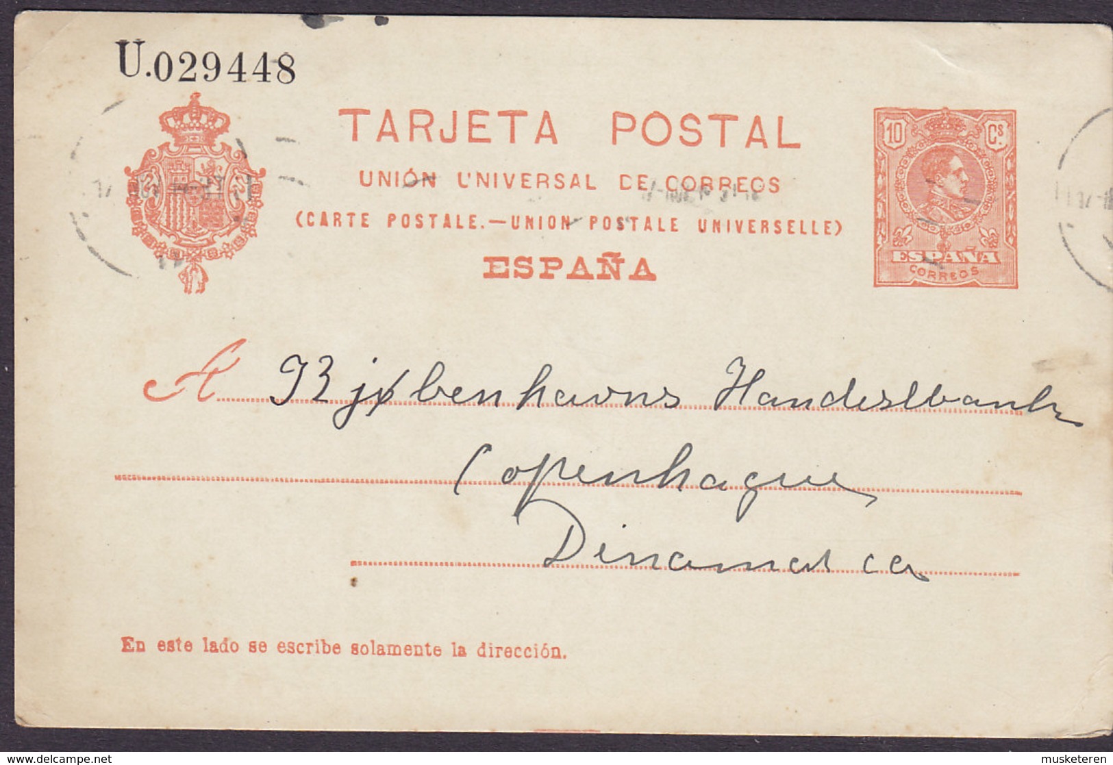 Spain Postal Stationery Ganzsache Entier MADRID 1914 Denmark (2 Scans) - 1850-1931