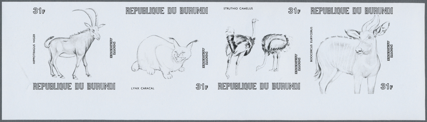 ** Thematik: Tiere- Exotische Tiere / Animals-exotic Animals: 1971, African Animals - 6 Items; Burundi, Progressive Plat - Other & Unclassified