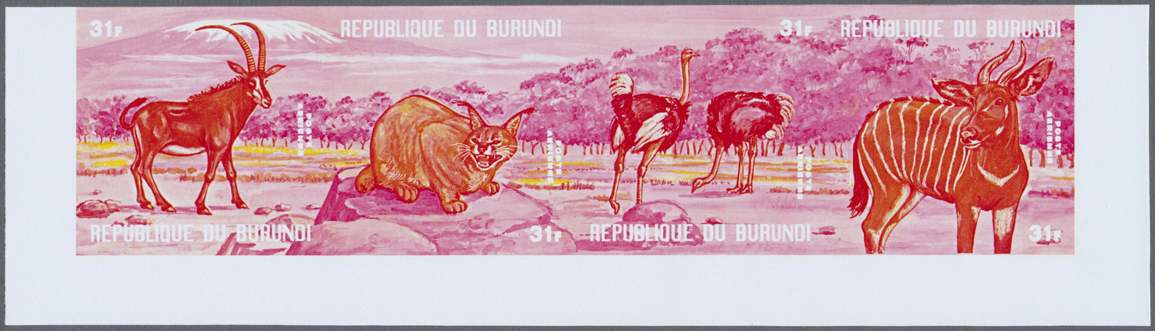 ** Thematik: Tiere- exotische Tiere / animals-exotic animals: 1971, African Animals - 6 items; Burundi, progressive plat