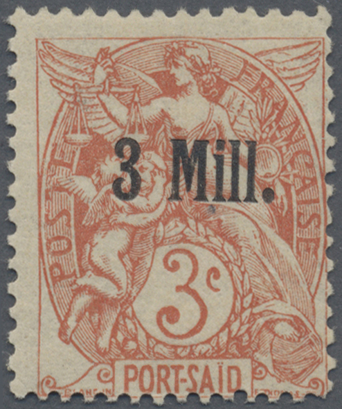 ** Französische Post In Ägypten - Alexandria: 1921, 3m. On 3c. Orange, Overprint On "PORT SAID", Fresh Colour, We - Autres & Non Classés
