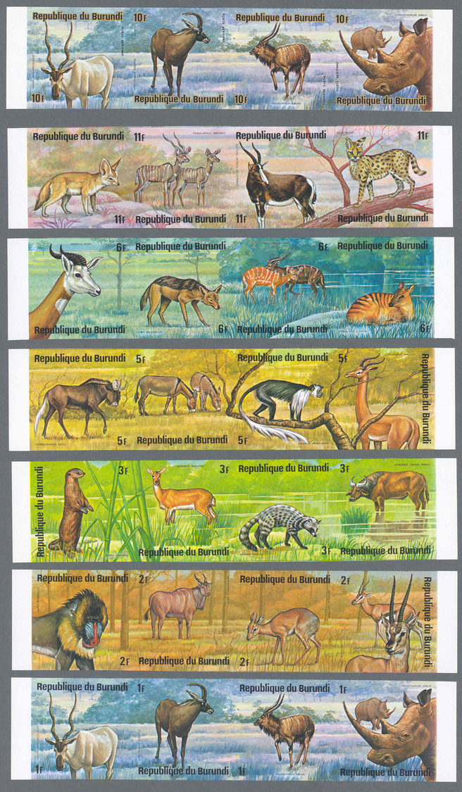 ** Thematik: Tiere- Exotische Tiere / Animals-exotic Animals: 1975, Burundi, Afrikanische Tierwelt Komplette Serie In UN - Autres & Non Classés
