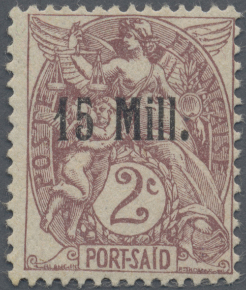 ** Französische Post In Ägypten - Alexandria: 1921, 15m. On 2c. Lilac-brown, Overprint On "PORT SAID", Fresh Colo - Other & Unclassified