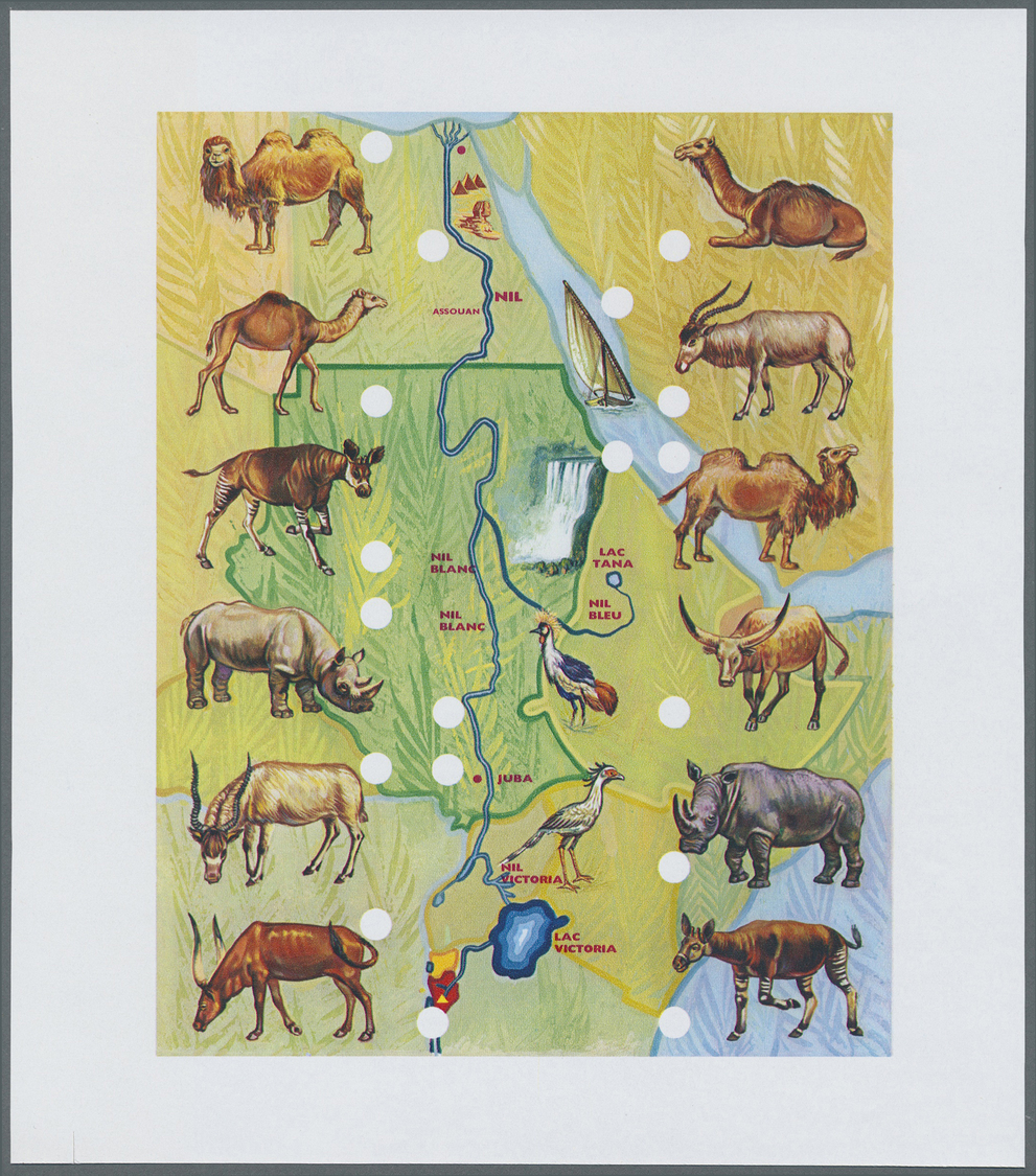 ** Thematik: Tiere, Fauna / animals, fauna: 1970, Burundi, 8 items, progressive plate proof for the miniature sheet of 1
