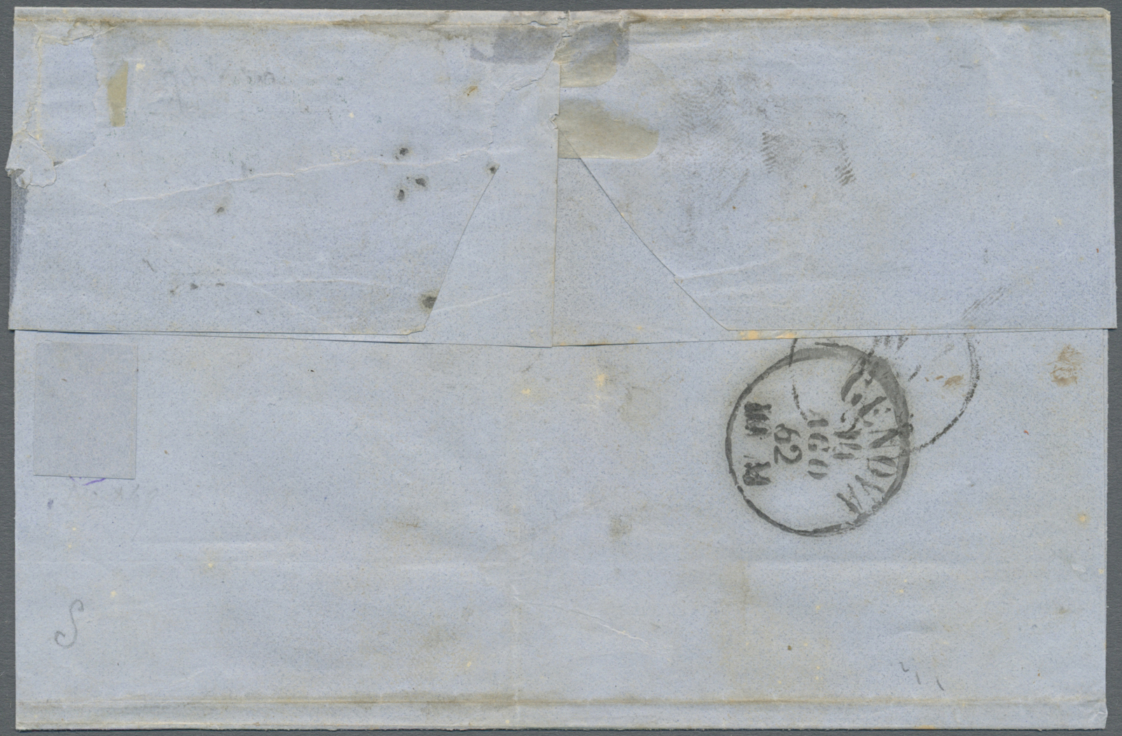 Br Französische Post In Der Levante: 1862. Envelope (archive Fold) To Italy Written From Constantinople Bearing F - Other & Unclassified