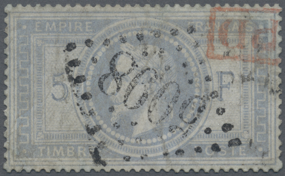 O Französische Post In Der Levante: 1863/70. 5fr Empire, Cancel GC 5098, Dardanelles. 1863/70. 5f Empire, Cachet - Autres & Non Classés
