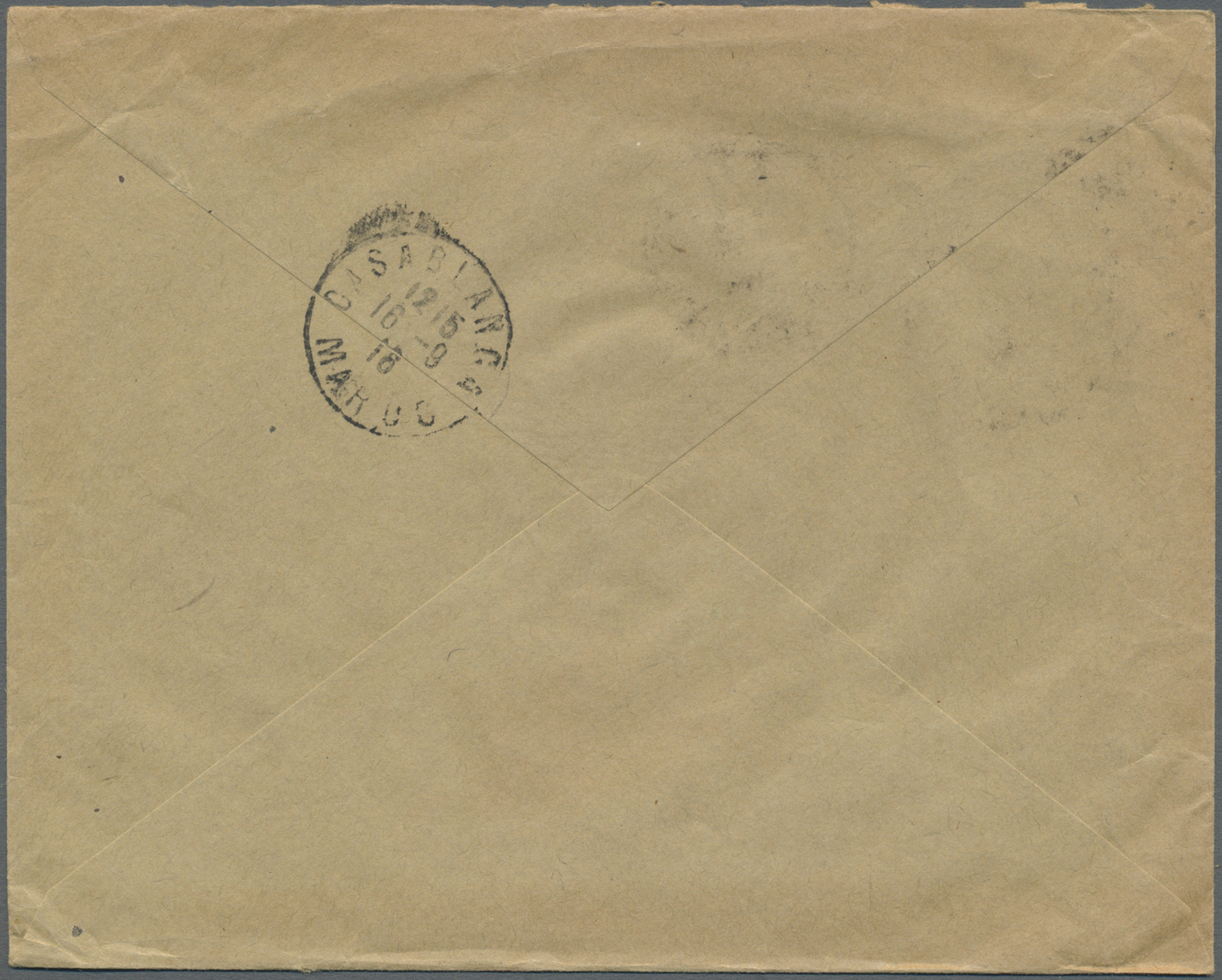 Br Französische Post In Marokko: 1916. Registered Envelope Addressed To Casablanca Bearing French Maroc Yvert 47, - Autres & Non Classés