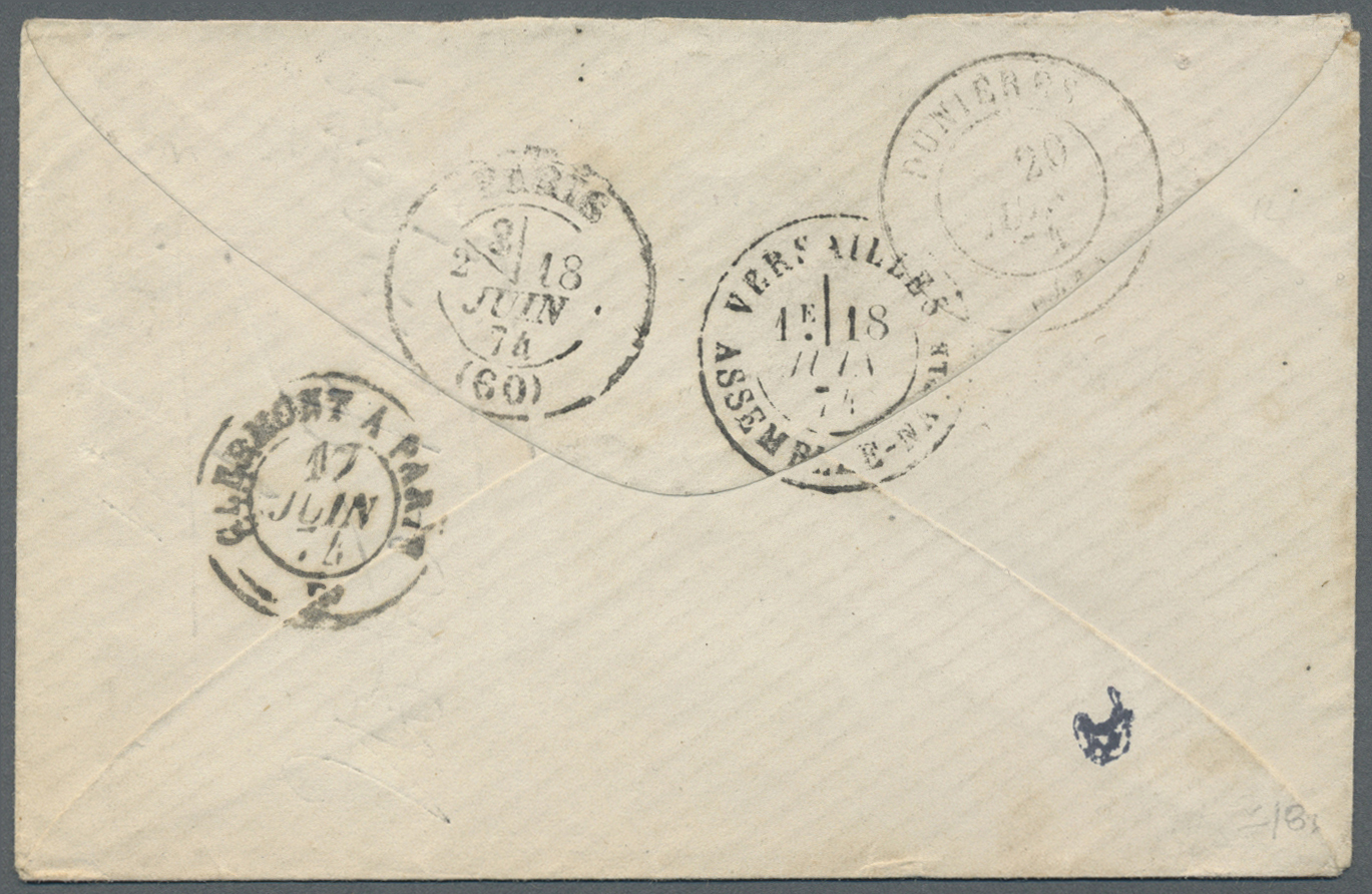 Br Frankreich - Stempel: 1873/1875, VERSAILLES ASSEMBLEE-NATIONALE, Two Covers With Single Franking 25 C Blue Cer - 1877-1920: Semi Modern Period