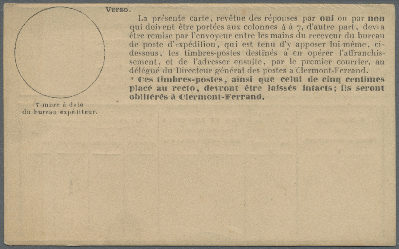 Br Frankreich - Ballonpost: 1870/71: Ballon Monte-Antwortkarte "DEPECHE-RESPONSE" Ungebraucht Für Brieftauben-Nac - 1960-.... Covers & Documents