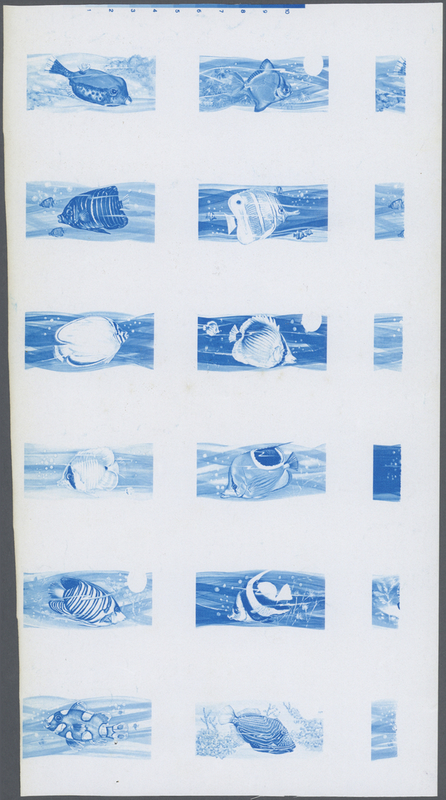 ** Thematik: Tiere-Fische / Animals-fishes: 1974, Penrhyn, FISHES OF THE PACIFIC - 8 Items; Collective, Progressive Sing - Fishes