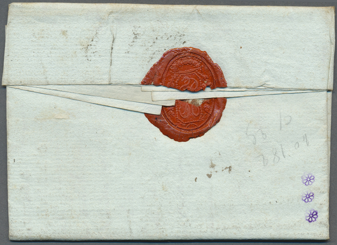 Br Frankreich - Militärpost / Feldpost: 1796, "I. DIV. ARMEE DES COTES DE BREST", Double Line In Black On Folded - Army Postmarks (before 1900)