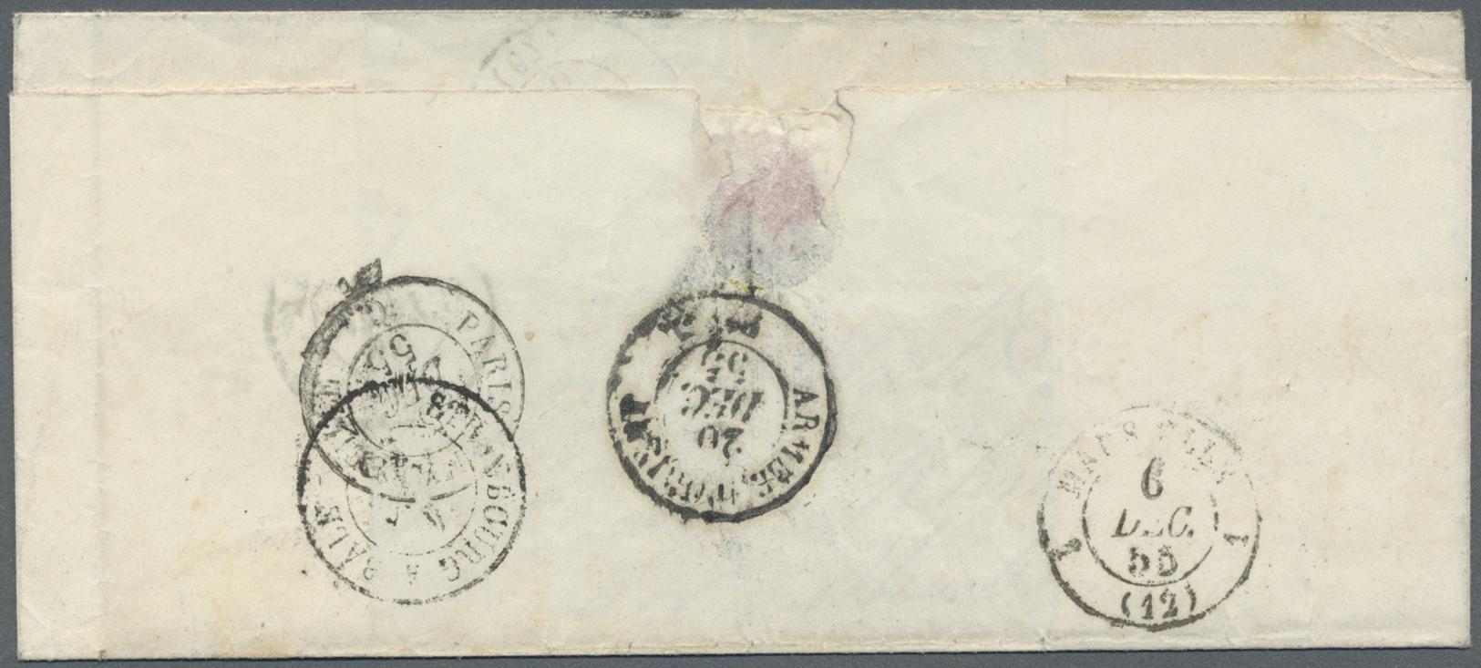 Br Frankreich - Militärpost / Feldpost: 1855, Military Letter From The Crimean War Twice Used From BARR (ALSACE) - Army Postmarks (before 1900)
