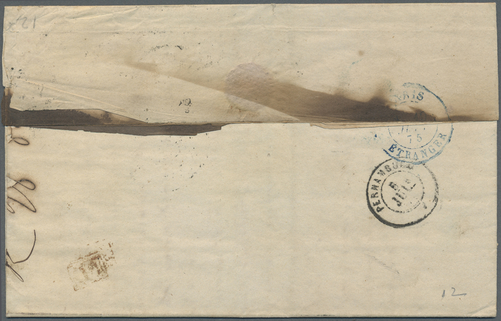 Br Frankreich - Militärpost / Feldpost: 1862/1875, 80 C Napoleon On Folded Letter To VERA CRUZ, Further 80 C Cere - Marques D'armée (avant 1900)