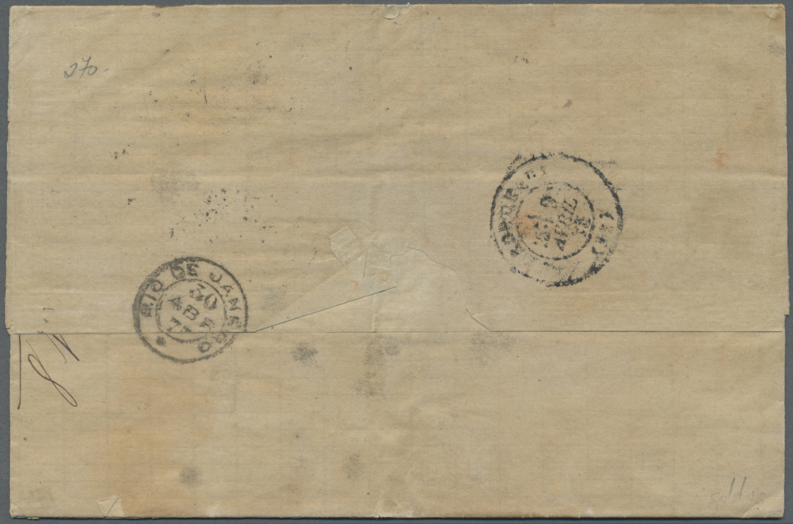 Br Frankreich - Militärpost / Feldpost: 1862/1875, 80 C Napoleon on folded letter to VERA CRUZ, further 80 C Cere