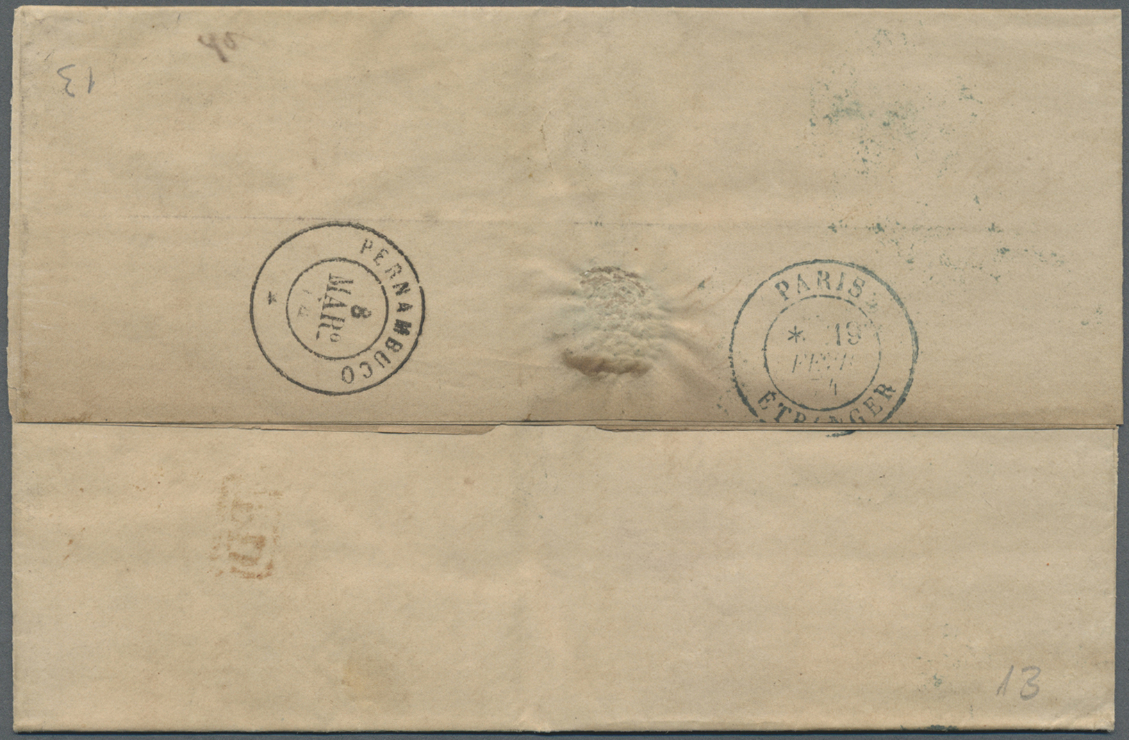 Br Frankreich - Militärpost / Feldpost: 1862/1875, 80 C Napoleon on folded letter to VERA CRUZ, further 80 C Cere