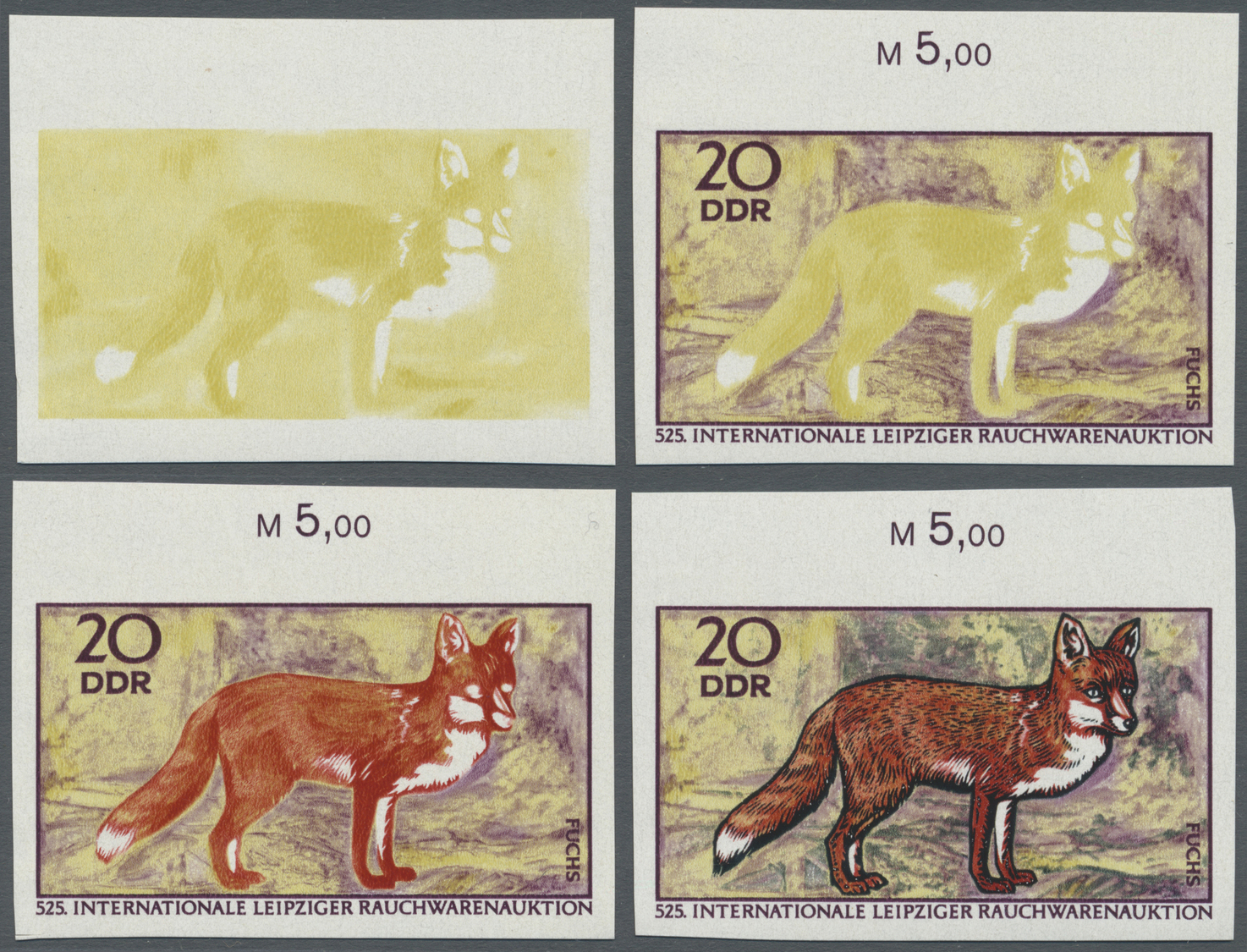 ** Thematik: Tiere-Füchse / Animals-foxes: 1970, DDR: Internationale Leipziger Rauchwarenauktion 20 Pf. 'Rotfuchs (Vulpe - Autres & Non Classés