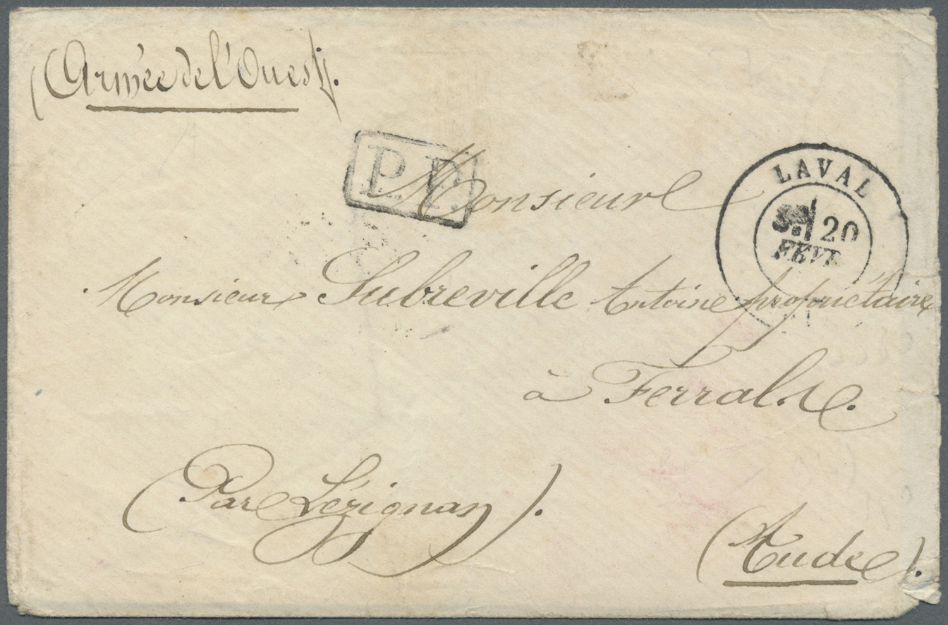 Br Frankreich - Militärpost / Feldpost: 1870/1871, Three Field Post Letters Armée De L´Ouest, Garde Nationle Mobi - Marques D'armée (avant 1900)