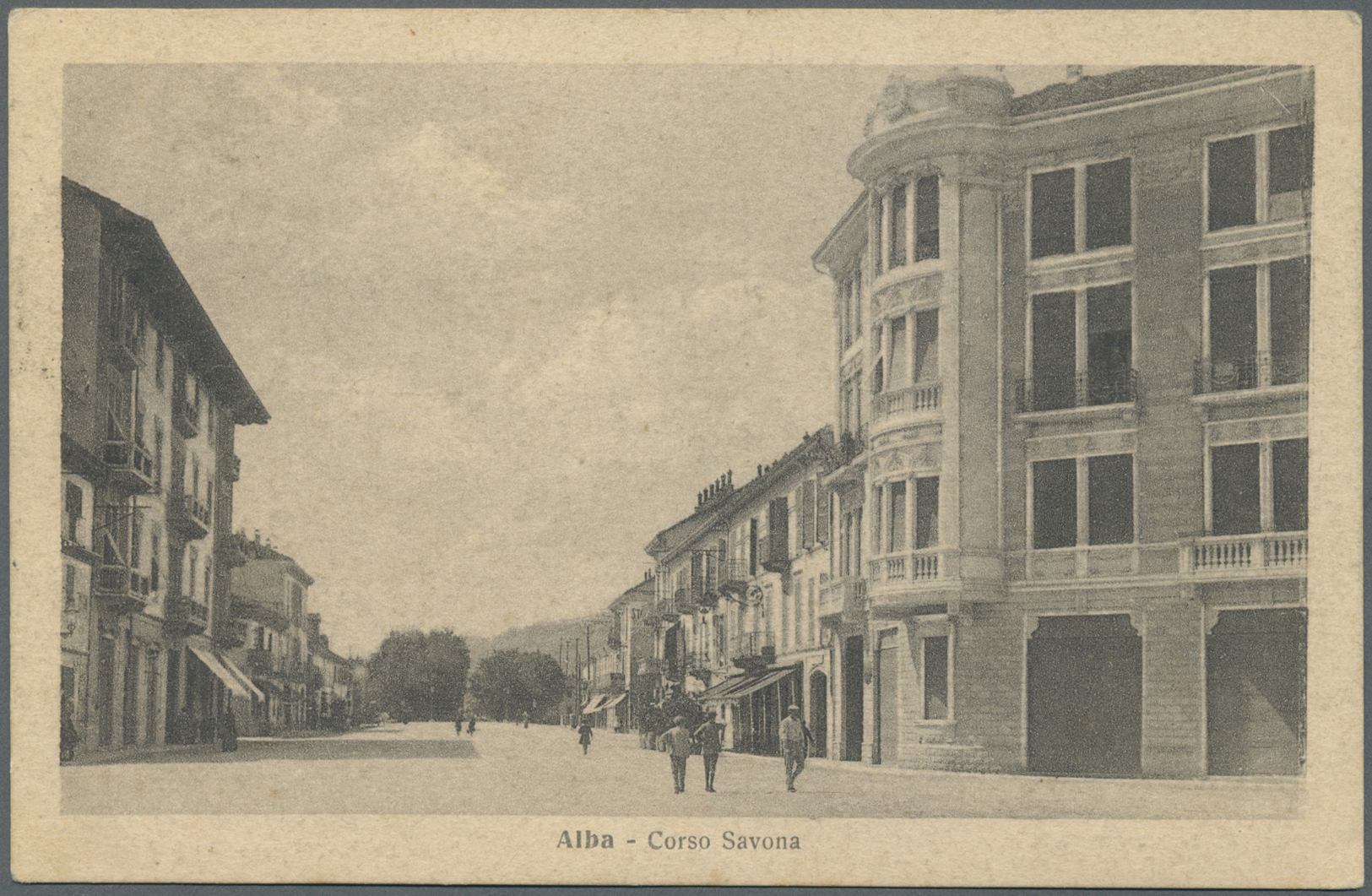 Br Frankreich - Militärpost / Feldpost: 1917. Picture Post Card Of 'Corso Savona, Alba' Addressed To France Cance - Guerre De 1914-18