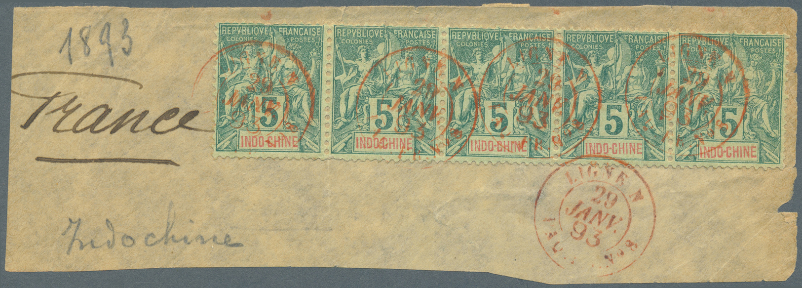 Brrst Frankreich - Schiffspost: 1893, Cachets De Ligne Double Cercle, Type Graouli, No. 8 - In Usage Between 1870-18 - Other & Unclassified