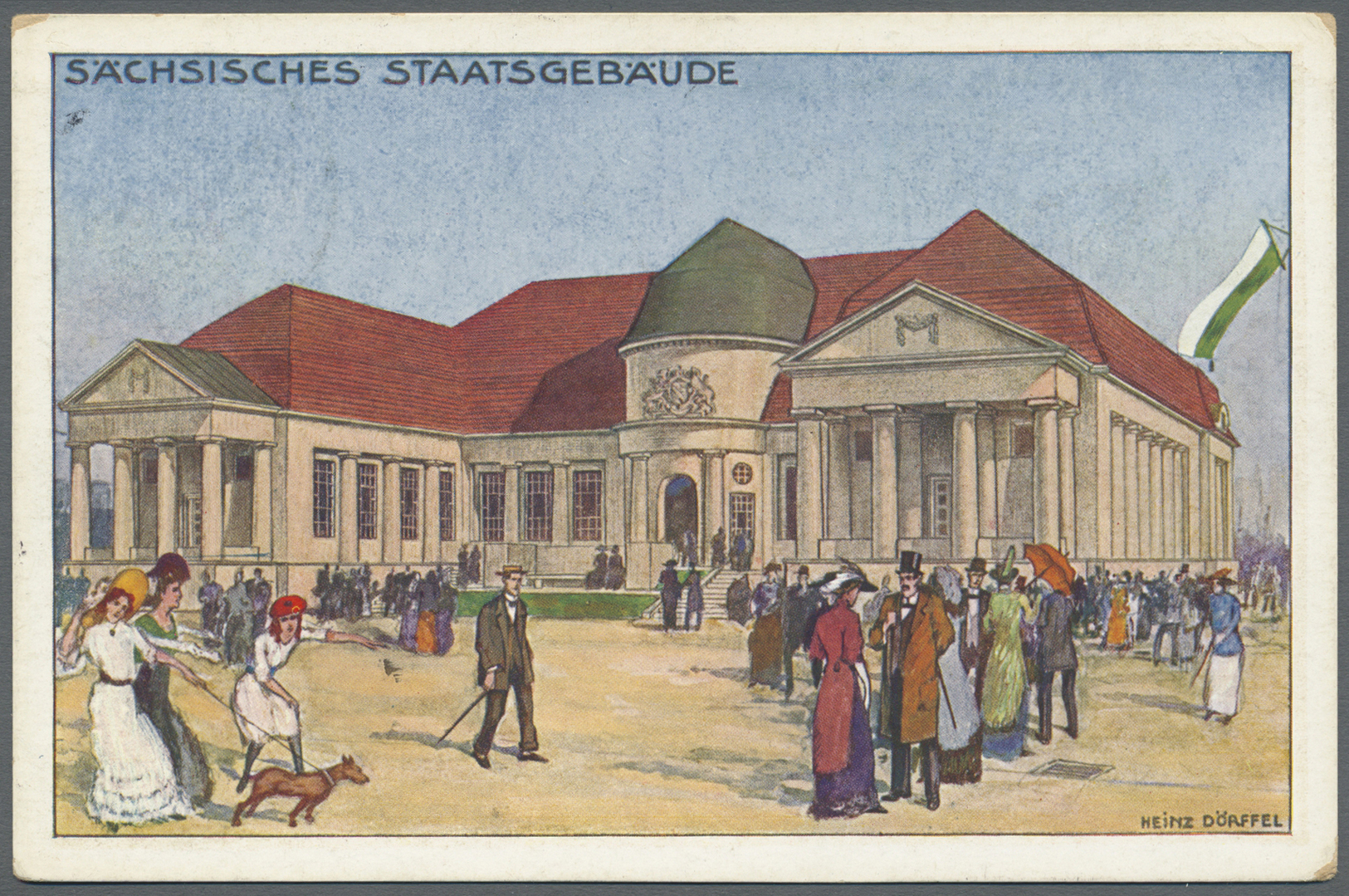 GA Thematik: Tiere-Hunde / Animals-dogs: 1913, Dt. Reich. Privat-Postkarte 5 Pf Germania "Baufachausstellung, Leipzig" M - Dogs