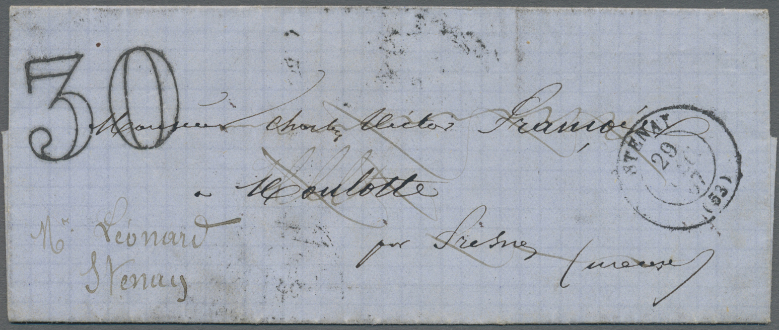 Br Frankreich - Besonderheiten: 1864/1867, Two Stampless Lettersheets From "STENAY", Each With Postage Due Mark " - Other & Unclassified