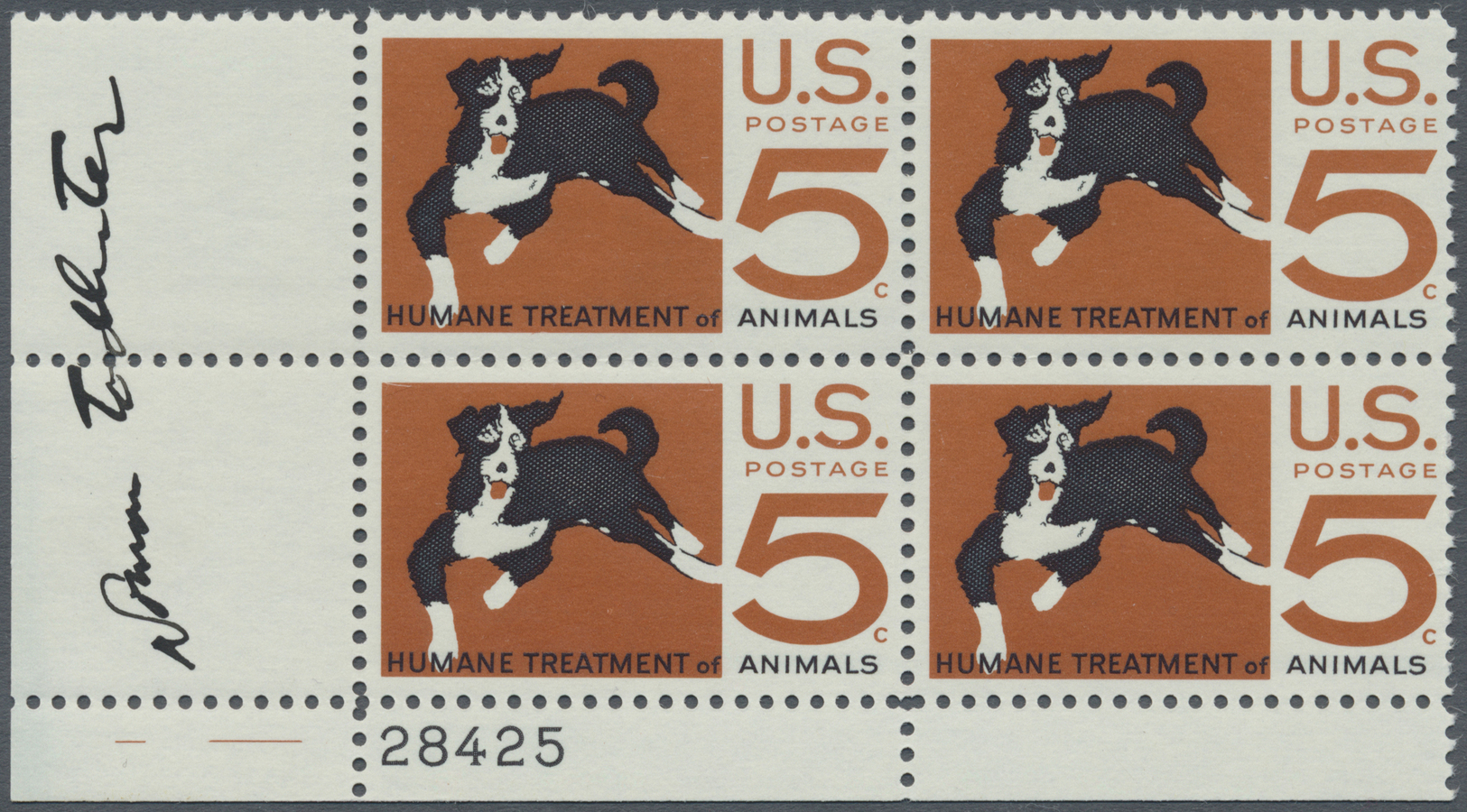 ** Thematik: Tiere-Hunde / Animals-dogs: 1966, USA. Corner Block Of 4 Of The Issue "Humane Treatment Of Animals" Showing - Dogs