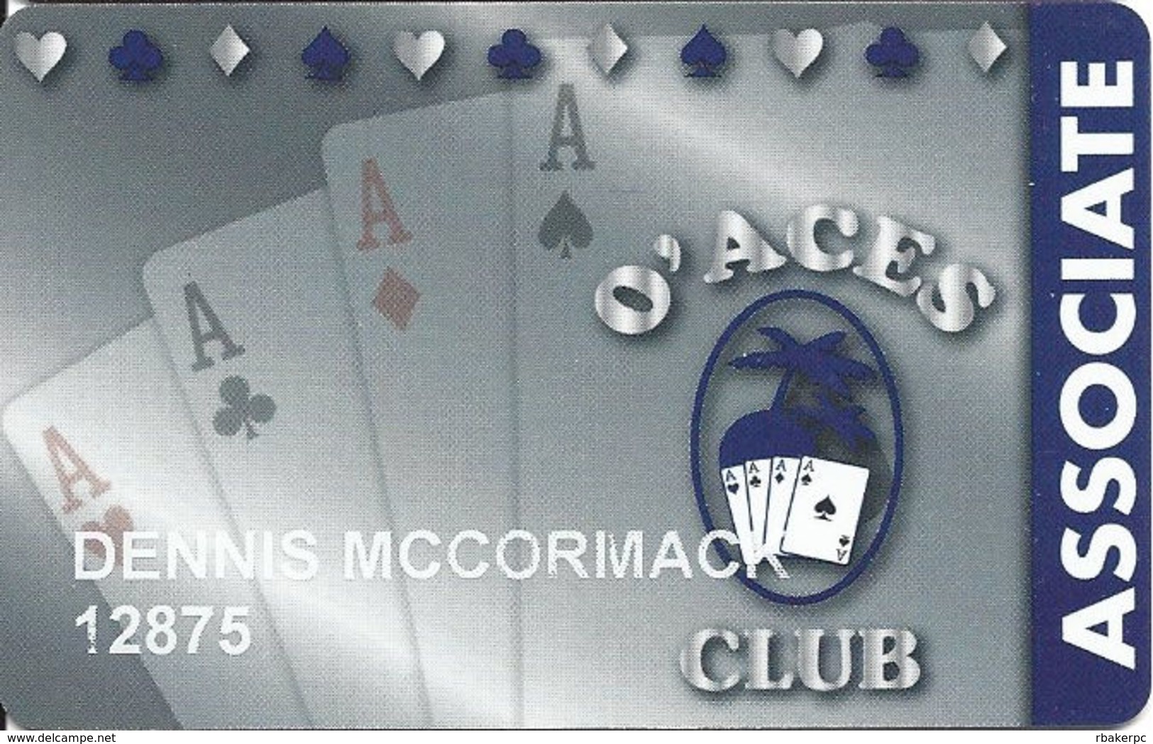 O'Aces Club - Las Vegas, NV - Casino Player Reward / Slot Card - Casino Cards