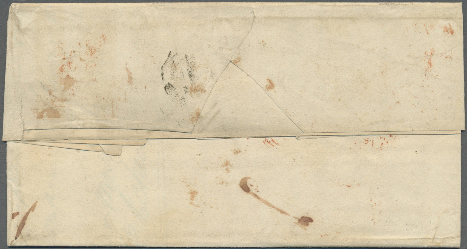 Br Gibraltar: 1849. Stampless Envelope (small Stains) Written From Gibraltar Dated '16th Jan 1849' Addressed To V - Gibraltar