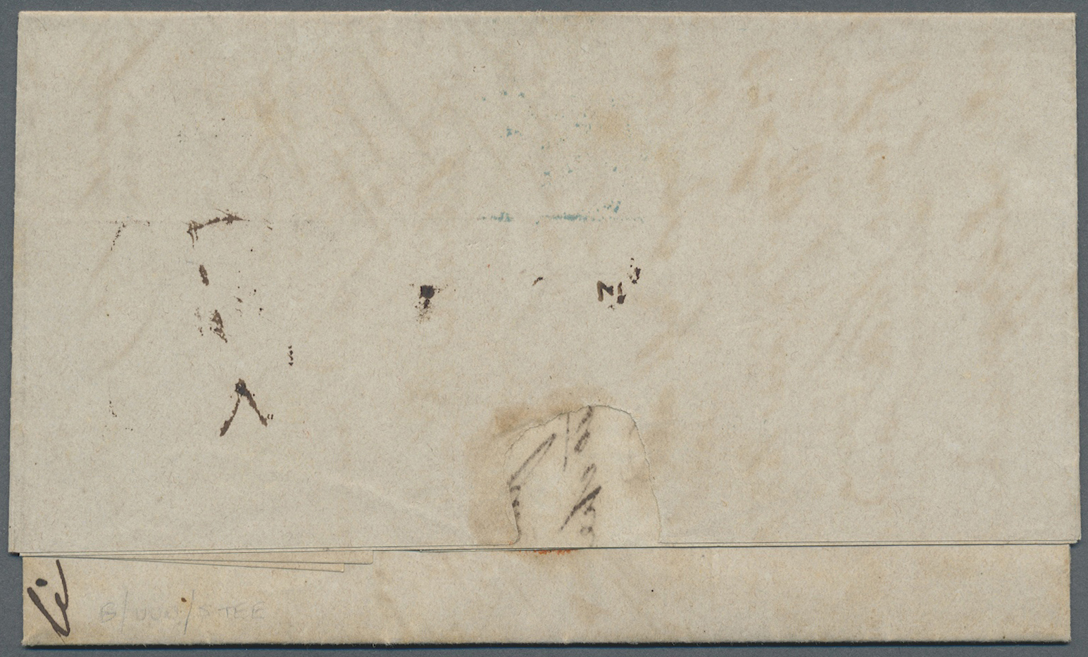 Br Gibraltar: 1857. Stampless Envelope Written From Genova Dated '9 August 59' Addressed To Gibraltar Cancelled B - Gibraltar