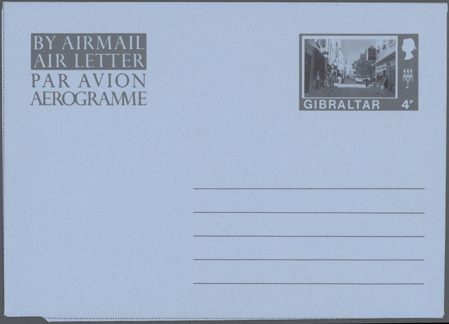 GA Gibraltar - Ganzsachen: 1971, Airletter 4d Small Size, Variety: Black Printing Omitted (Jackson AL8b), Plus Or - Gibraltar