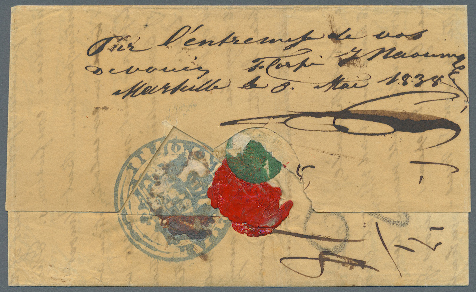 Br Griechenland - Vorphilatelie: 1838, Folded Letter (inside Not Complete, Sender Was A Missionary Of An Island.. - ...-1861 Préphilatélie