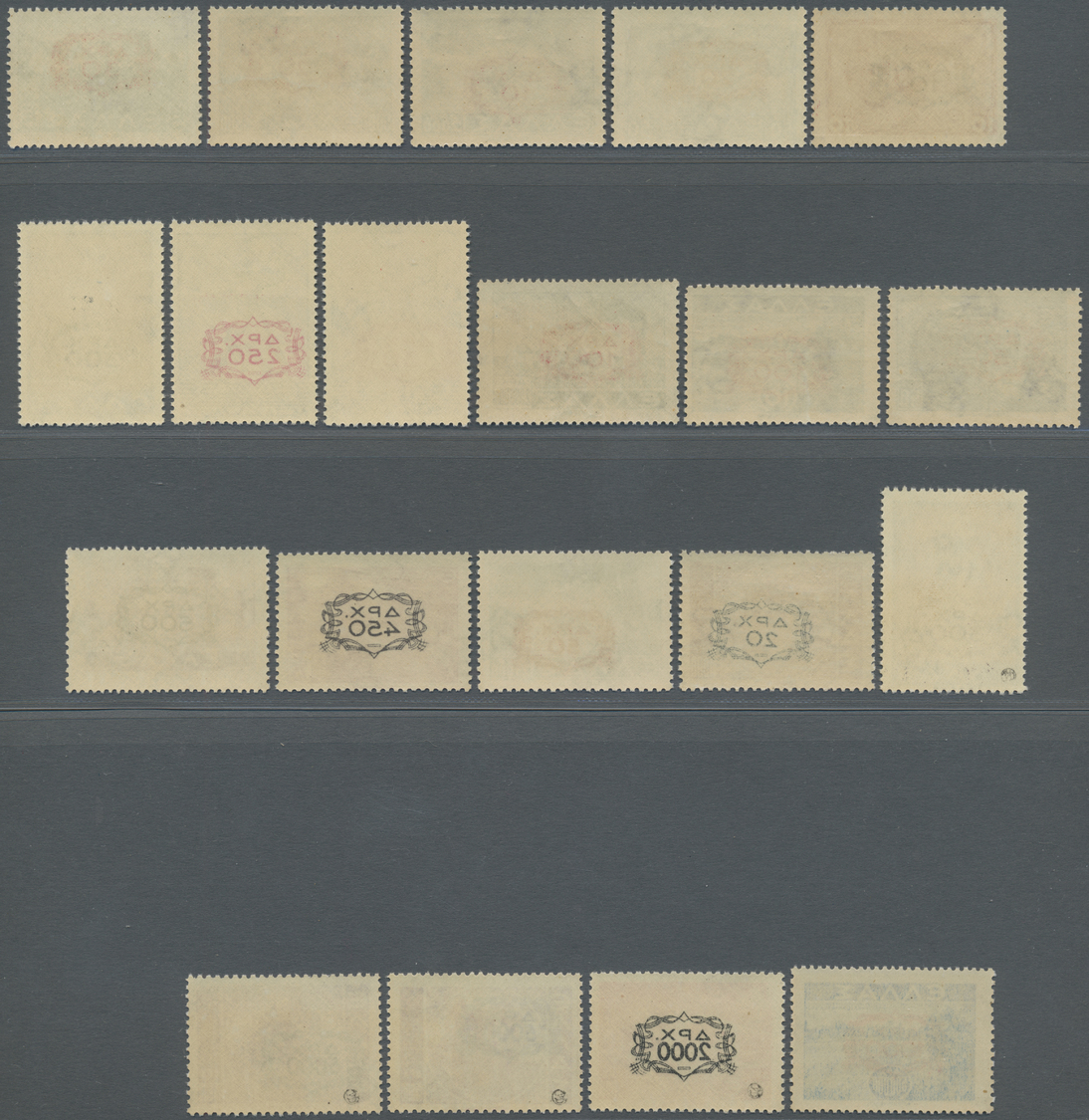 ** Griechenland: 1946 - 1947, Freimarken Mit Farbigem Aufdruck Des Neuen Wertes Im Zierrahmen Mit Unternummern, B - Covers & Documents
