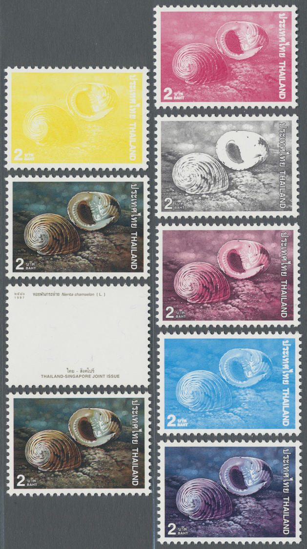 ** Thematik: Tiere-Meerestiere-Muscheln / Animals-sea Animals-shells: 1997, Thailand. Progressive Proof (8 Phases) For T - Muscheln