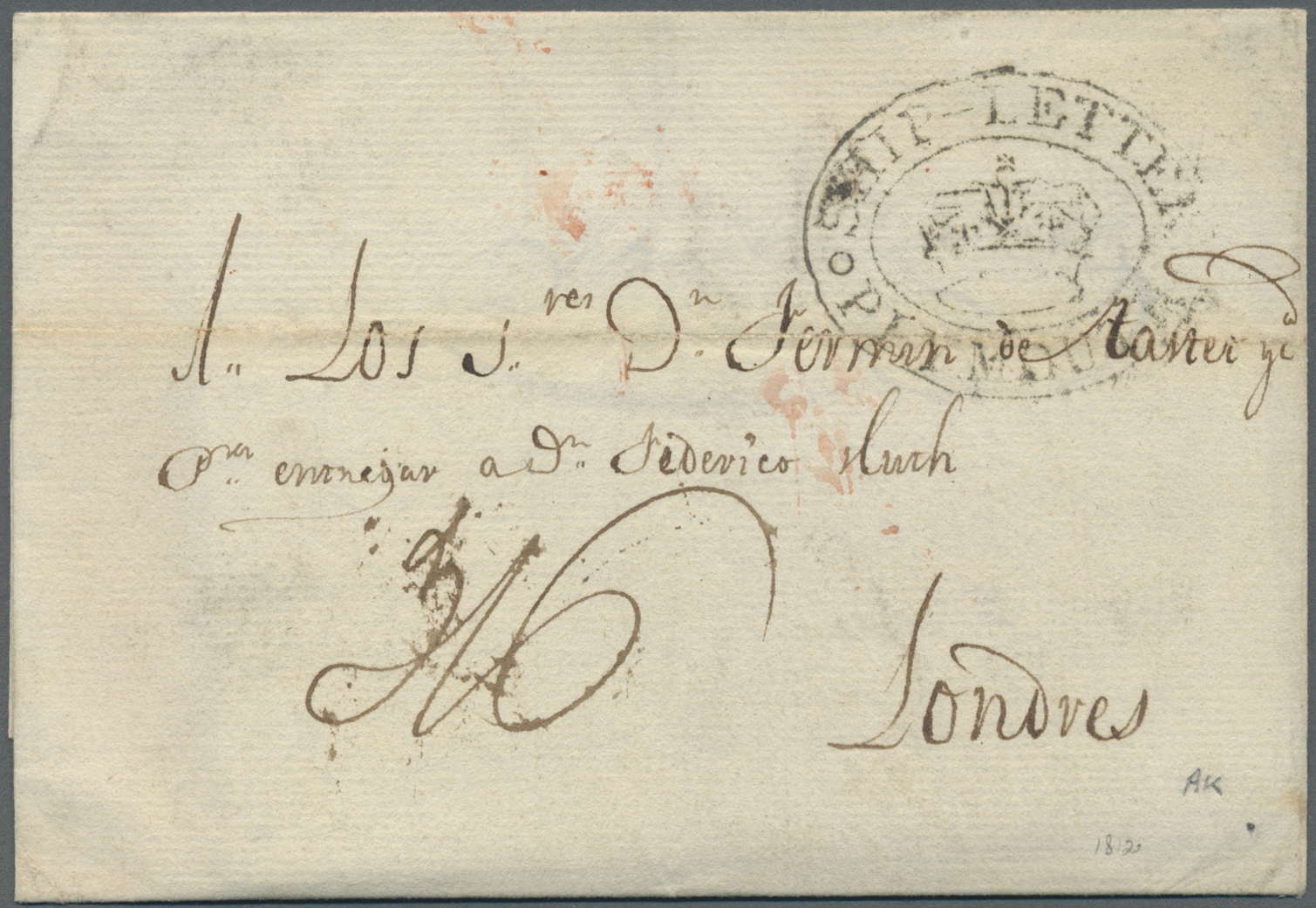 Br Großbritannien - Vorphilatelie: 1812, Entirre From CORUNNA To London Via Plymouth With London Arrival Cds On R - ...-1840 Préphilatélie