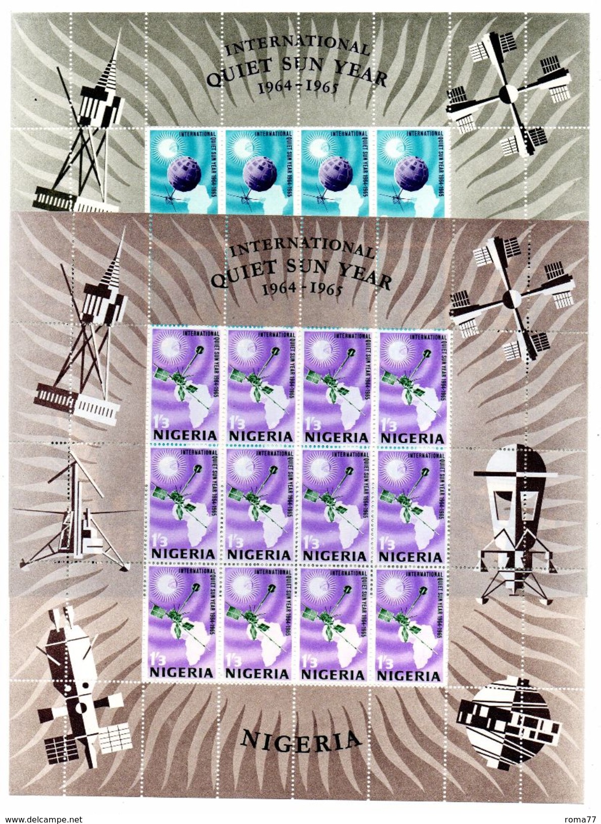 BIG - NIGERIA 1965 , Serie Yvert N. 169/170 : Il Foglio Completo ***  MNH  SOLE CALMO - Nigeria (1961-...)