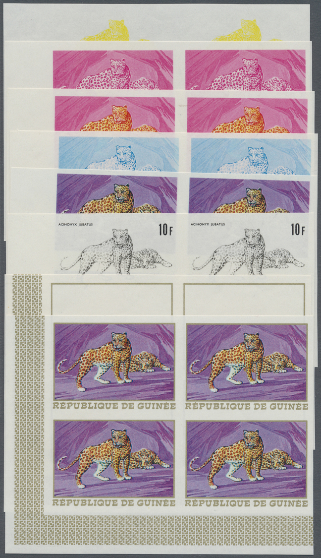 ** Thematik: Tiere-Raubtiere / Animals-predacious Cats: 1968, Guinea. Extraordinary Progressive Color Proof (8 Phases) I - Autres & Non Classés