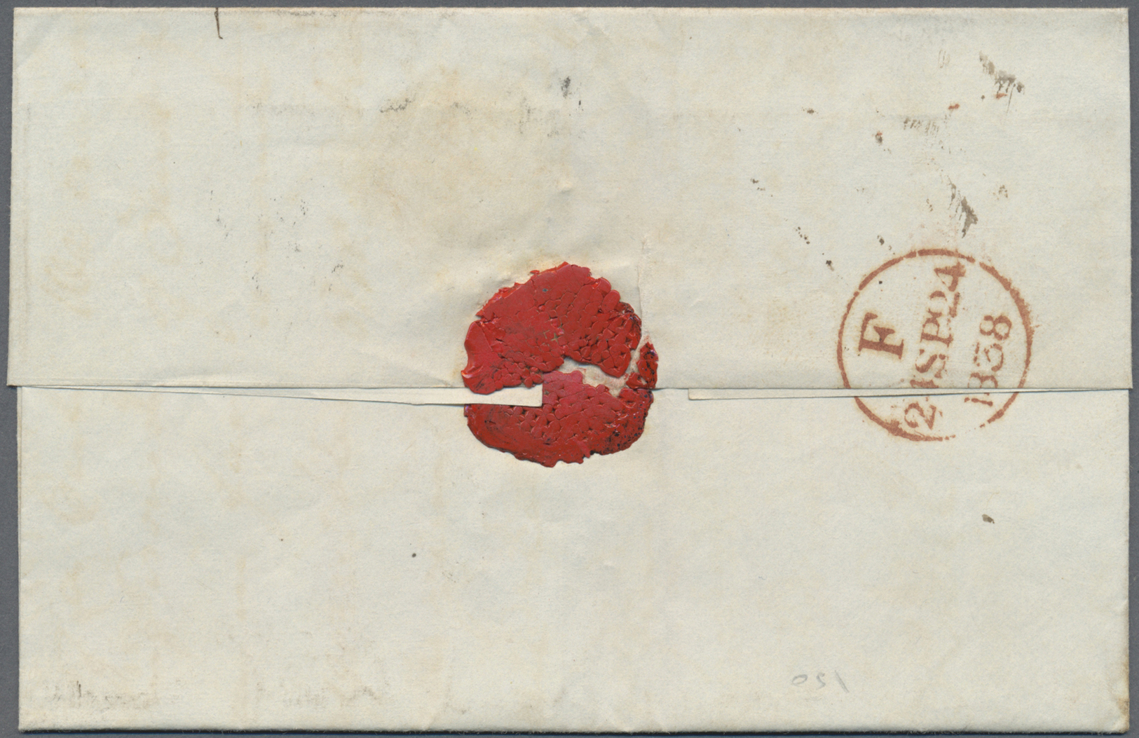 Br Großbritannien - Vorphilatelie: 1838. Pre-stamp Envelope (folded) Addressed To London Sent On The Steamer 'St - ...-1840 Préphilatélie