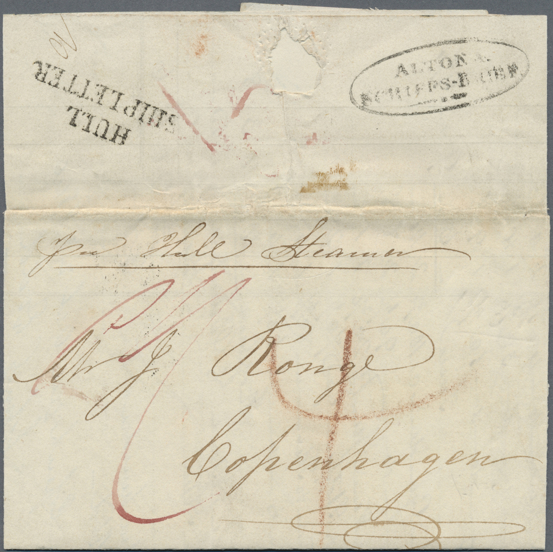 Br Großbritannien - Vorphilatelie: 1839. Stampless Envelope Addressed To Denmark Cancelled By Newcasle On Tyne Da - ...-1840 Prephilately