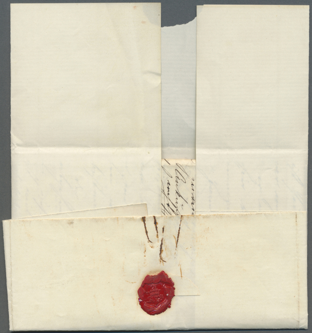 Br Großbritannien - Vorphilatelie: 1857 (Jul 28), Folded Envelope Sent With British MC "LS MR 9 1857" And Tax "7" - ...-1840 Prephilately