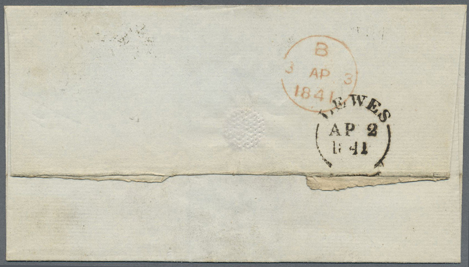 Br Großbritannien: 1841, 1d. Black, Fresh Colour, Close To Full Margins, On Lettersheet Clearly Oblit. By Black M - Other & Unclassified