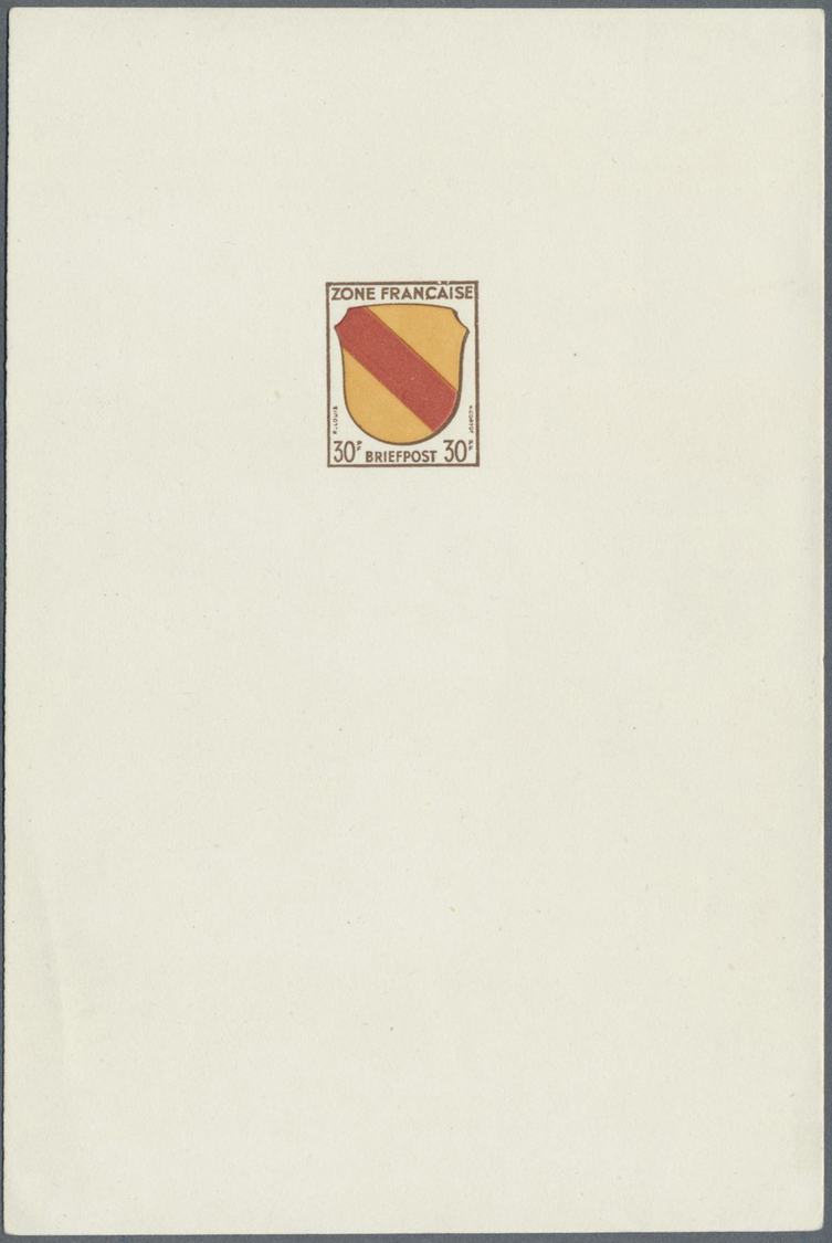 (*) Französische Zone - Allgemeine Ausgabe: 1945, 30 Pfg. Wappen, Hochformatiger Künstlerdruck Im Drei-F - Other & Unclassified