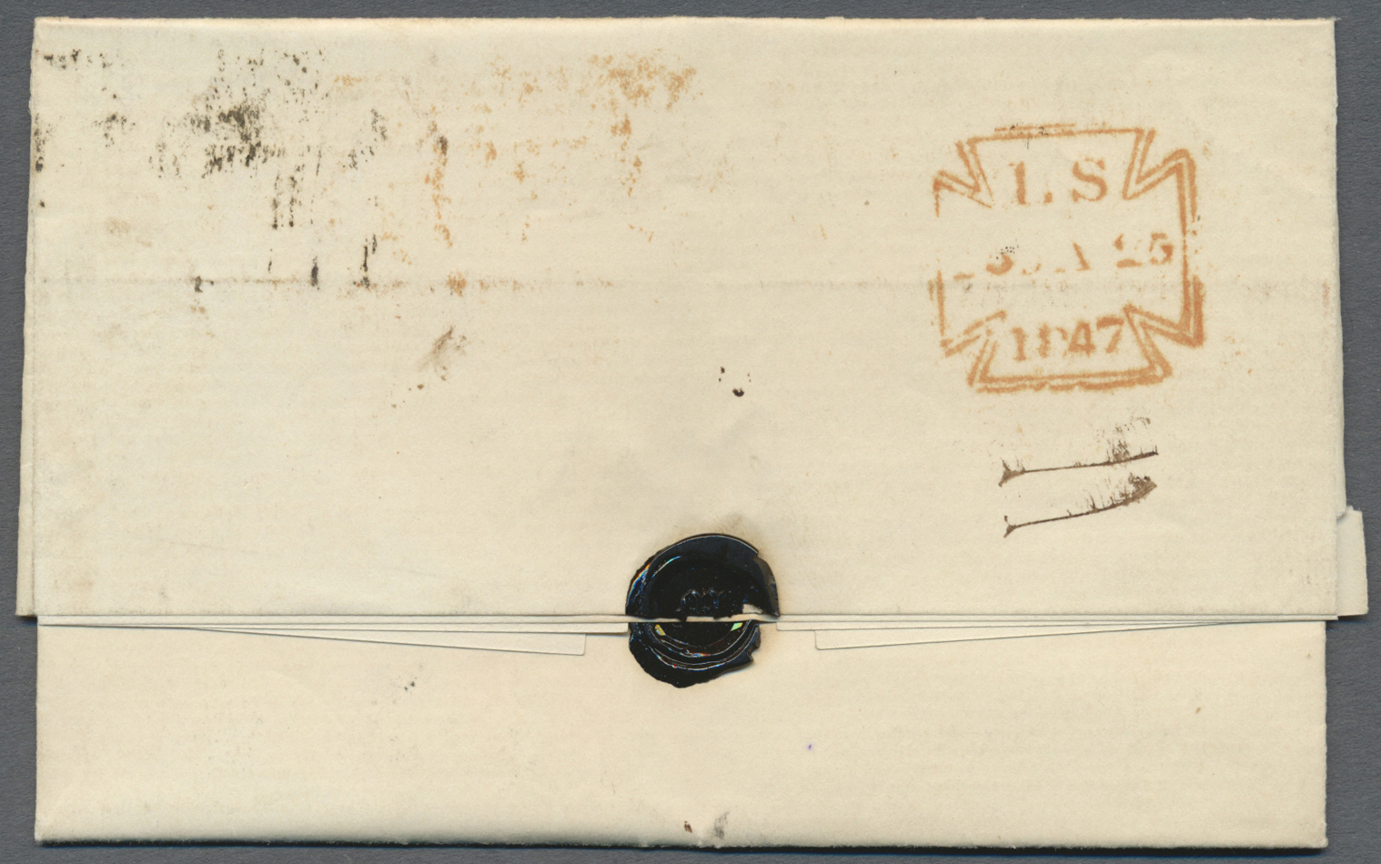 Br Großbritannien: 1847. Envelope Written Front The Temple, London Dated ‘25May 1847' Addressed To France Bearing - Autres & Non Classés
