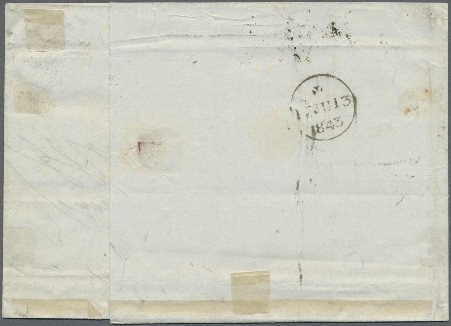 Br Großbritannien: 1843. Envelope (vertical Fold) Addressed To Basingstoke Bearing SG 13, 2d Blue (imperf Pair) T - Autres & Non Classés