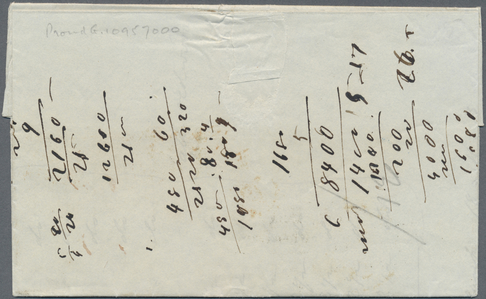 Br Großbritannien: 1849. Stampless Envelope (calculations On The Reverse) Addressed To Dram, Norway Cancelled By - Autres & Non Classés