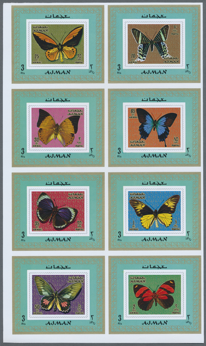 ** Thematik: Tiere-Schmetterlinge / Animals-butterflies: 1971, Ajman. Collective Proof Sheet For The Complete BUTTERFLIE - Butterflies