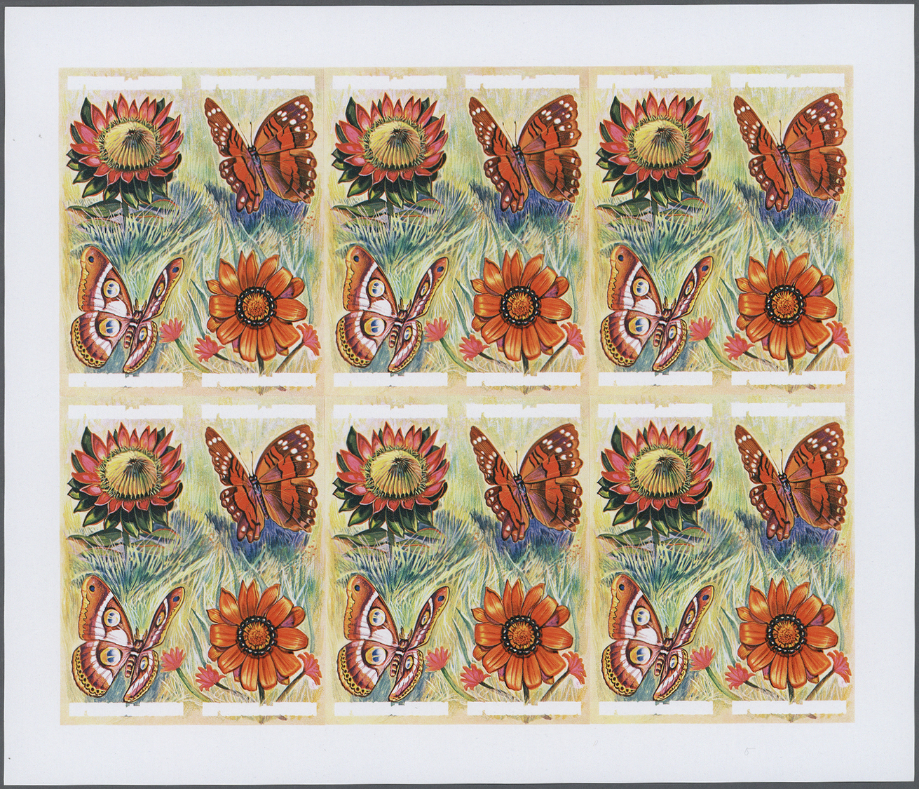 ** Thematik: Tiere-Schmetterlinge / Animals-butterflies: 1973, Burundi. Progressive Proof (6 Phases) For The Four 1fr Va - Butterflies