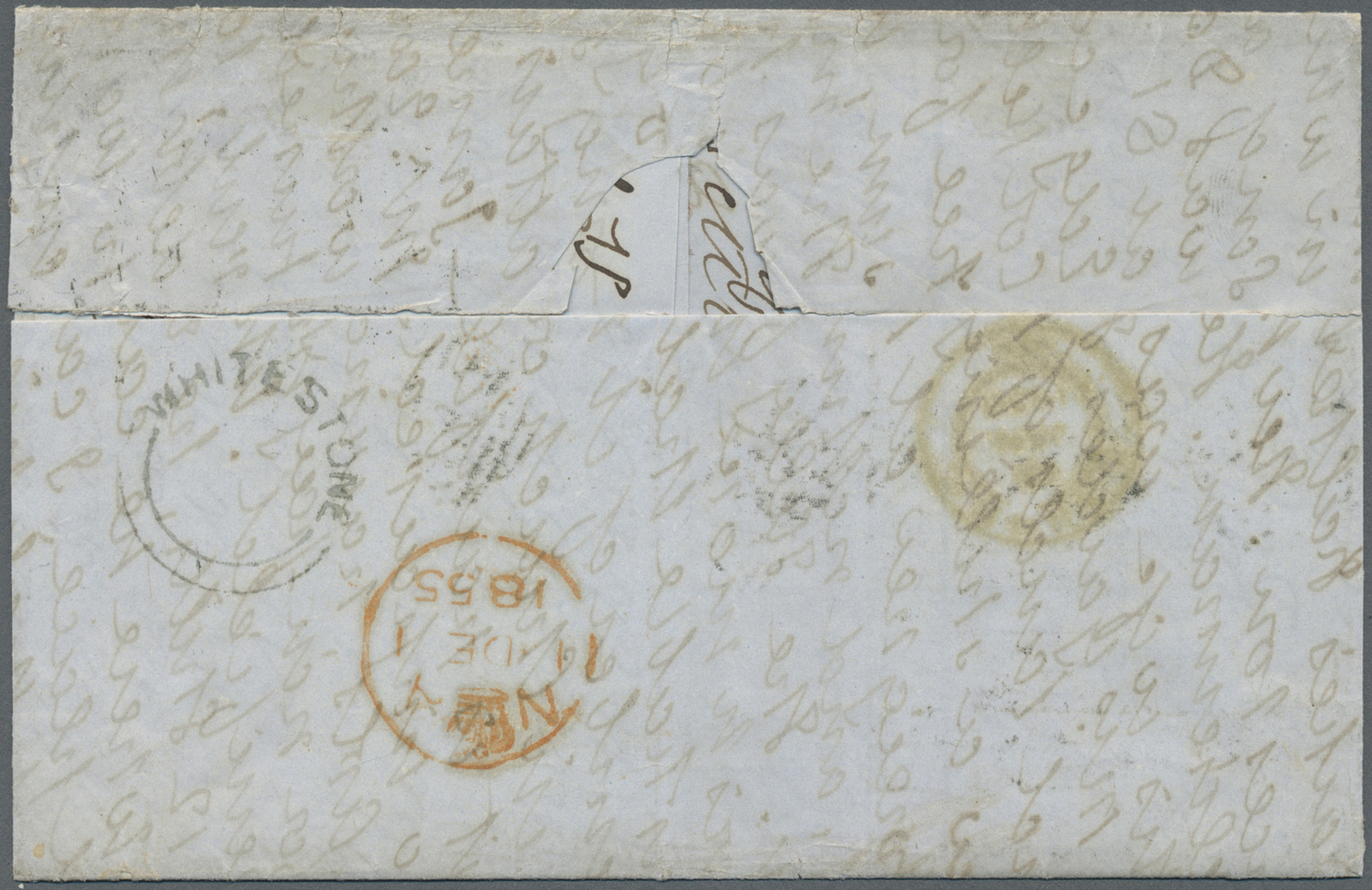 Br Großbritannien: 1853/1855: A Cover And A Letter To India Both Franked By Embossed 1847-55 1s. Green, Cut-to-sh - Autres & Non Classés