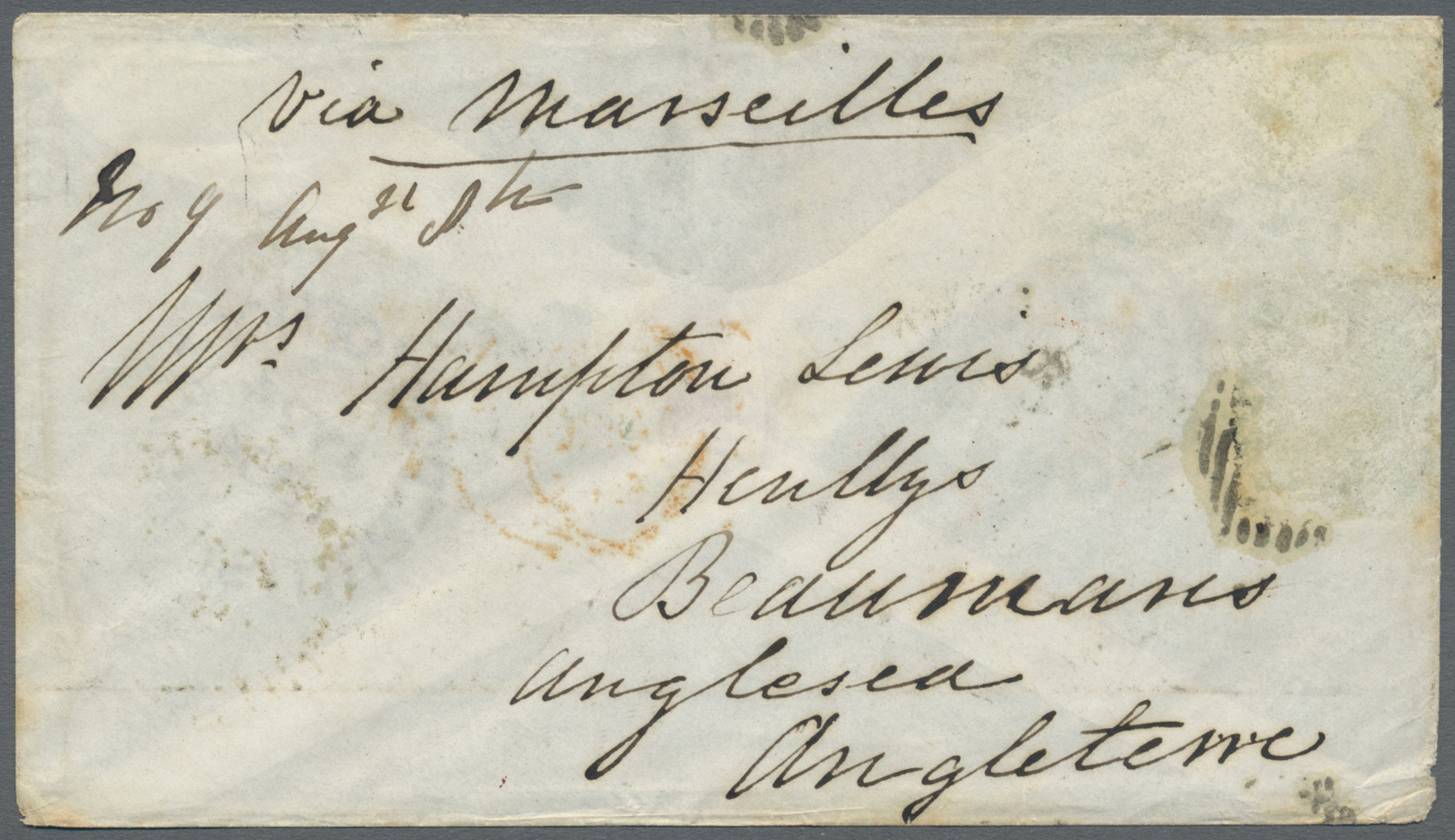 Br Großbritannien: 1854, CRIMEAN WAR, Envelope With 3 One Penny Red Cancelled "39" From Varna Via Constantinople - Other & Unclassified